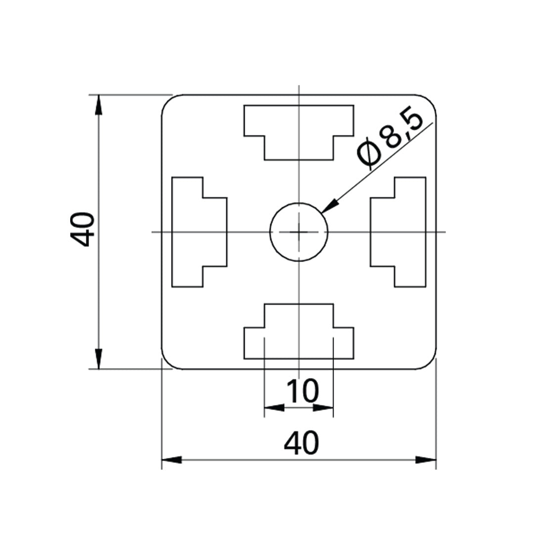 Pivot Joint Hinge Connector 40x40 Heavy Duty