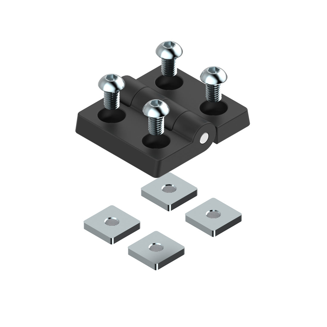 Adjustable Plastic Hinge 30x30 Black 31mm pitch