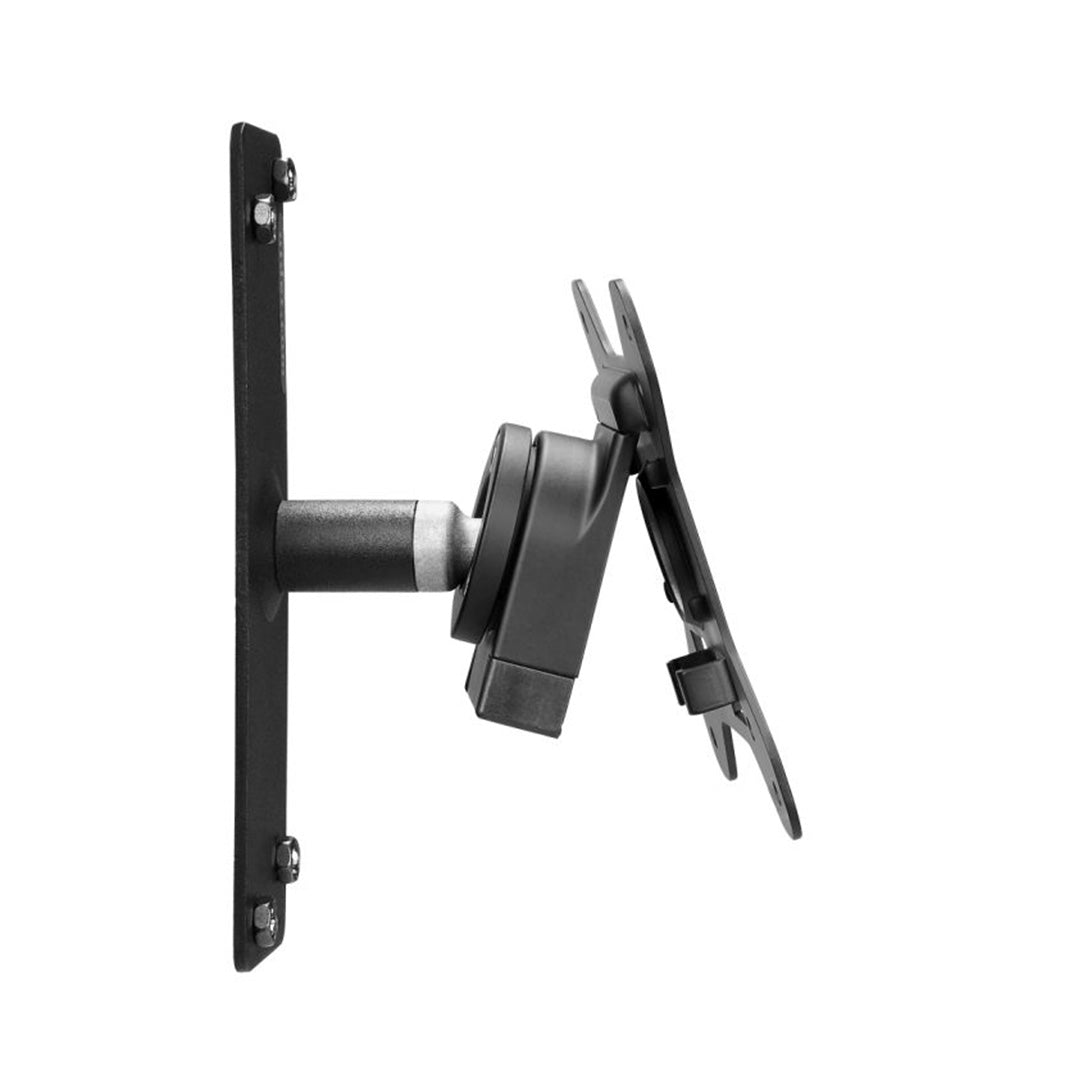 Adjustable monitor bracket for secure VESA mounting (75x75mm, 100x100mm), supports up to 25kg, with 20-degree movement.