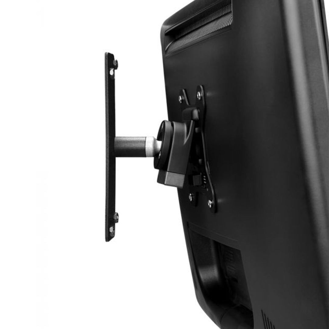 Adjustable monitor bracket for secure VESA mounting (75x75mm, 100x100mm), supports up to 25kg, with 20-degree movement.