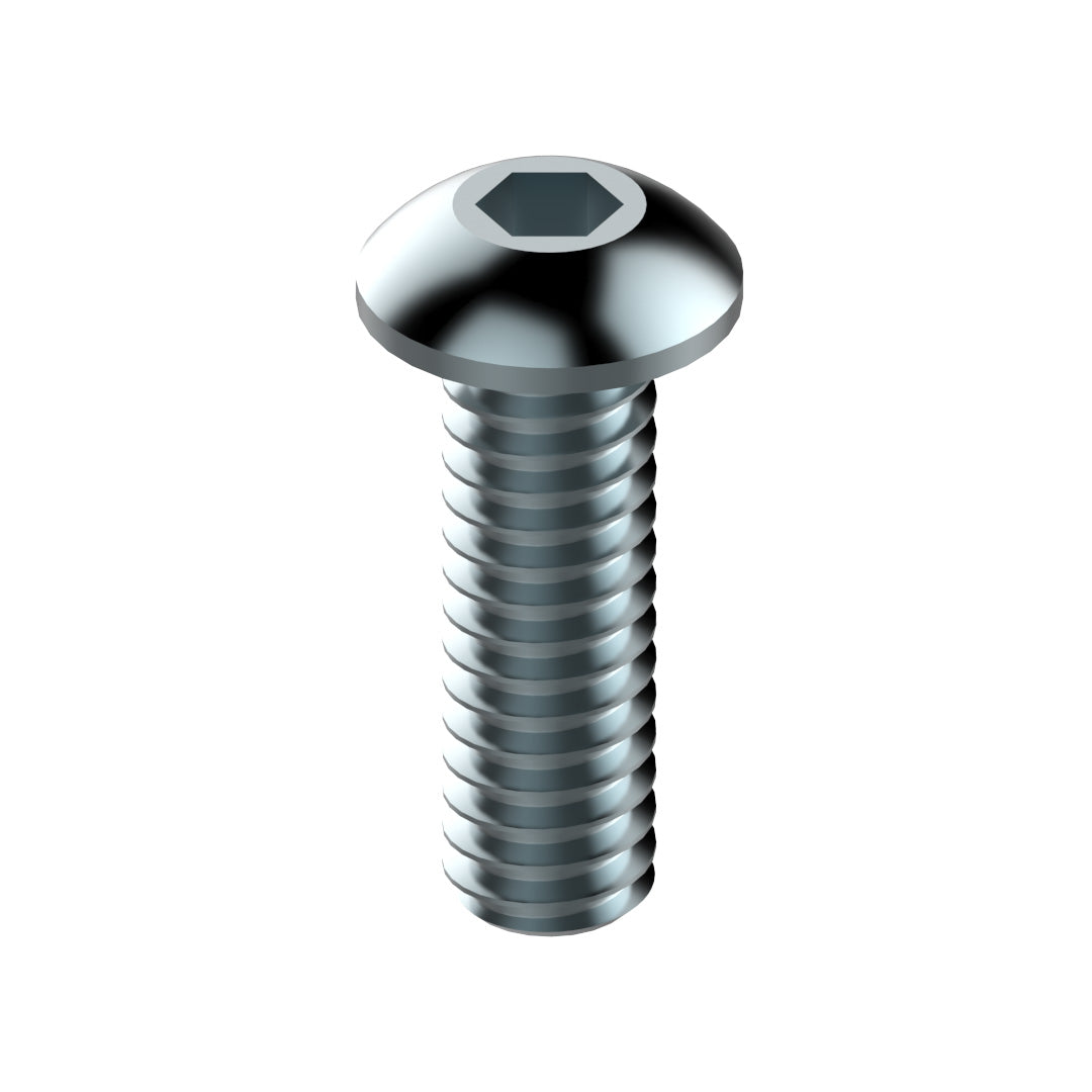 AME System Button Head Socket Screws (BHSS) M5: Durable, low-profile fasteners for industrial use. Available in multiple lengths for versatile applications.