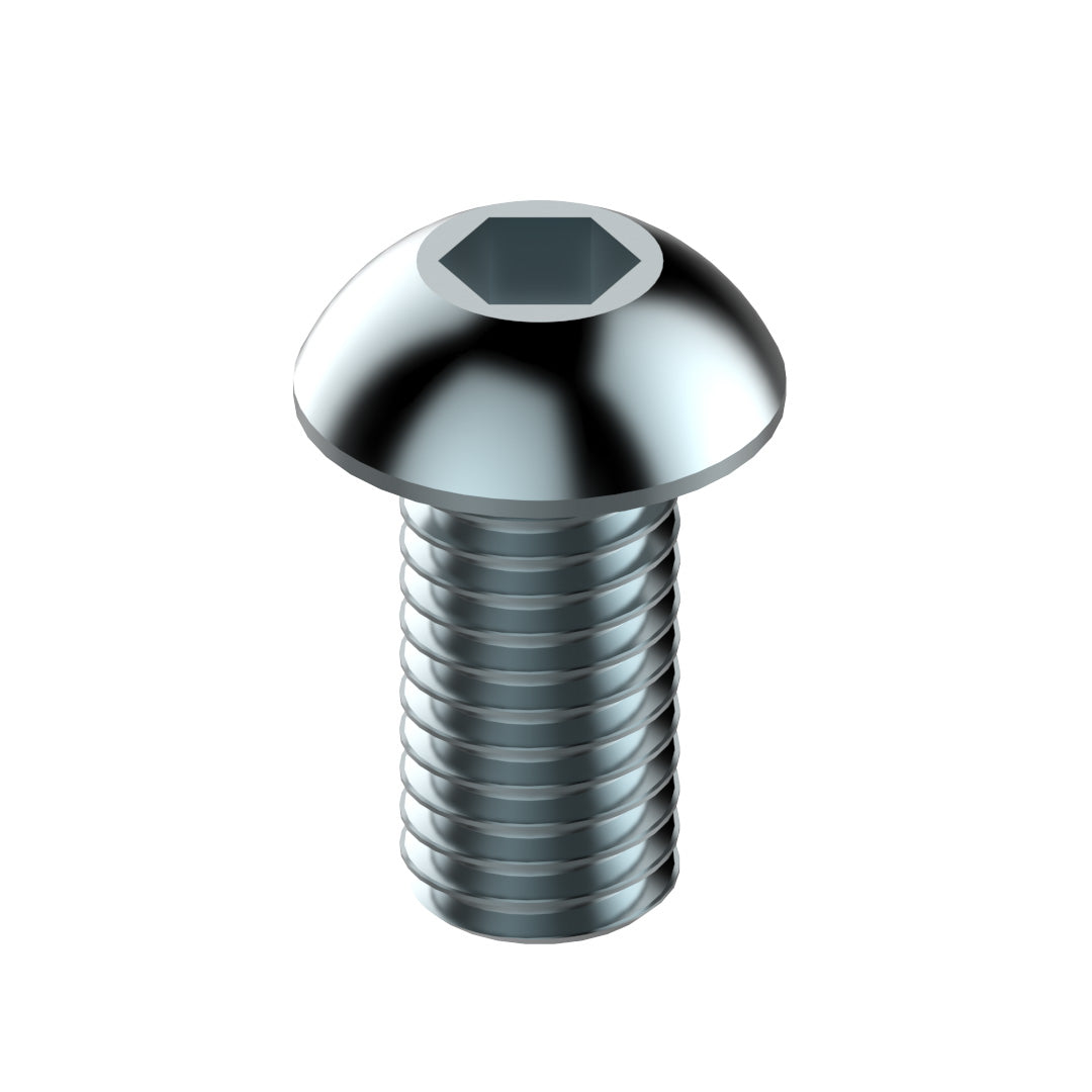 AME System Button Head Socket Screws (BHSS) M8: High-strength fasteners for mechanical applications. Zinc-plated, available in various lengths.