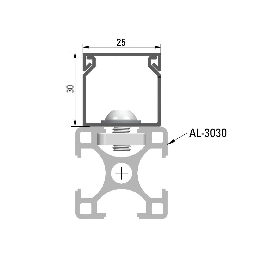 Slotted Cable Trunk PVC Duct 30x25 for 30 Series Profiles