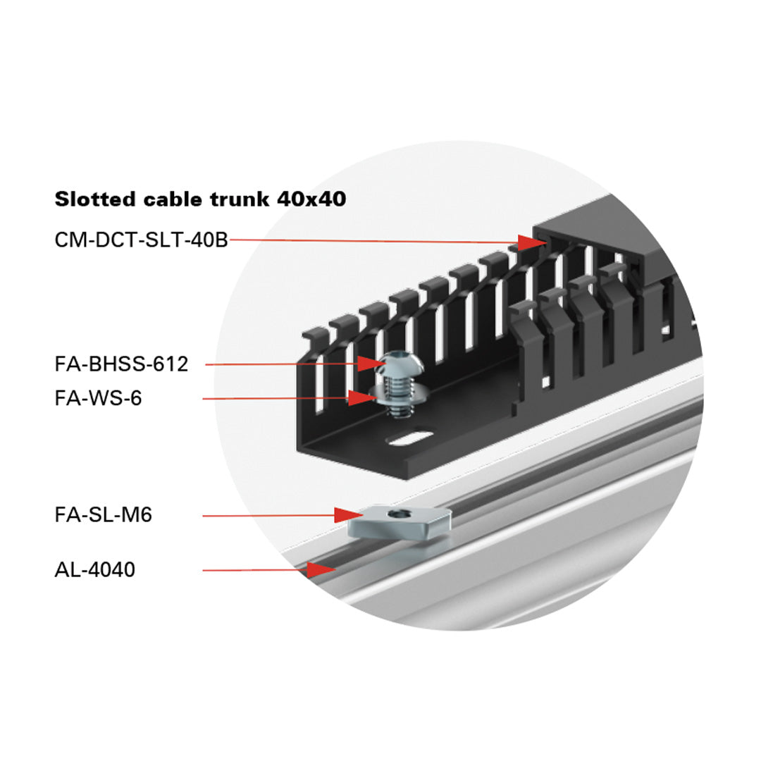 Slotted Cable Trunk PVC Duct 40x40