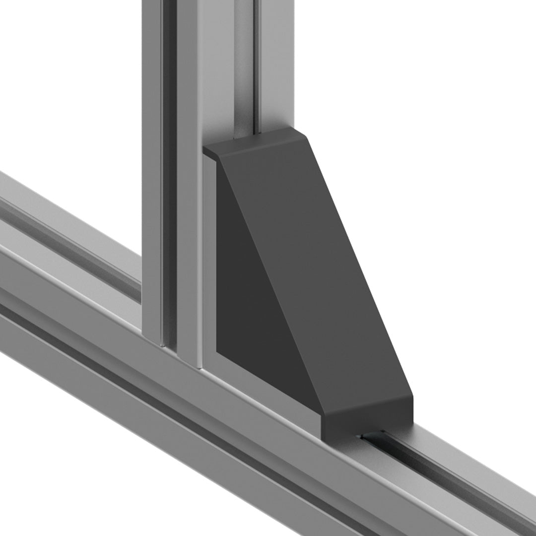 AME System aluminium corner bracket with cover for 40 series, 80x80mm, die cast ideal for heavy-duty assemblies. In Assembly here.