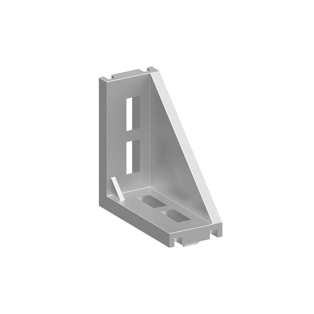 AME System aluminium corner bracket with cover for 40 series, 80x80mm, die cast ideal for heavy-duty assemblies.