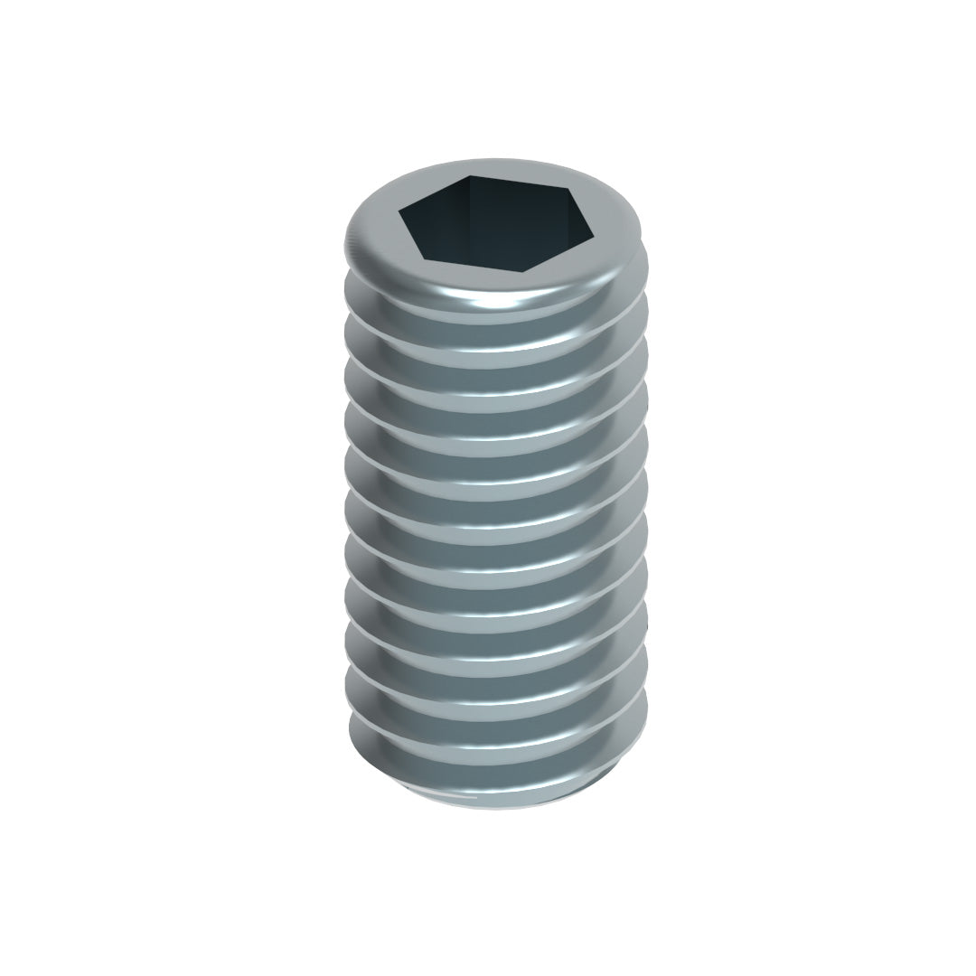 M6 grub socket screws, compact fasteners with a hex socket drive, ideal for securing components in tight spaces and assemblies.