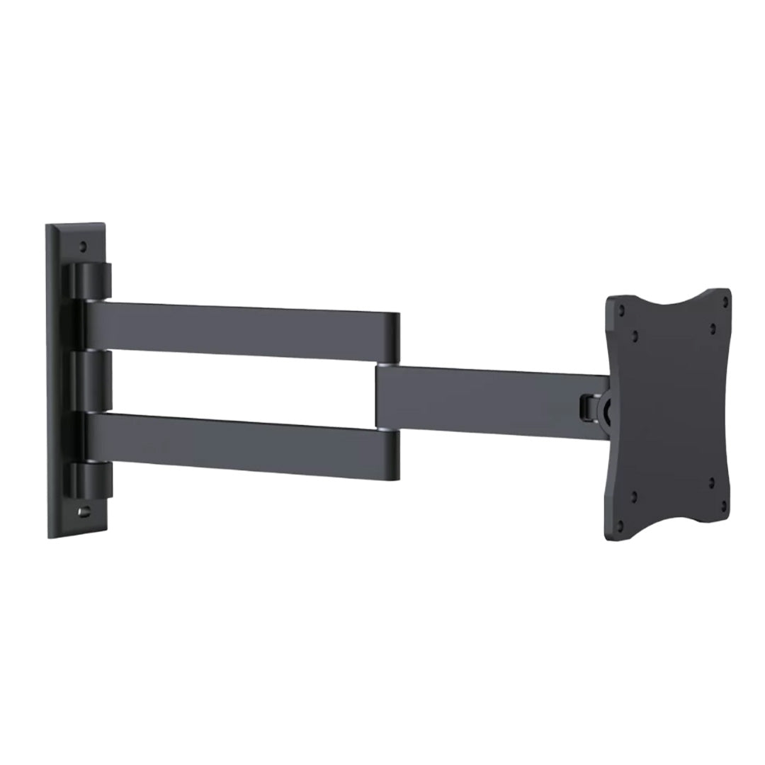 AME System horizontal monitor arm for extendable positioning, VESA compatible (75x75mm, 100x100mm), supports up to 15kg, black finish.