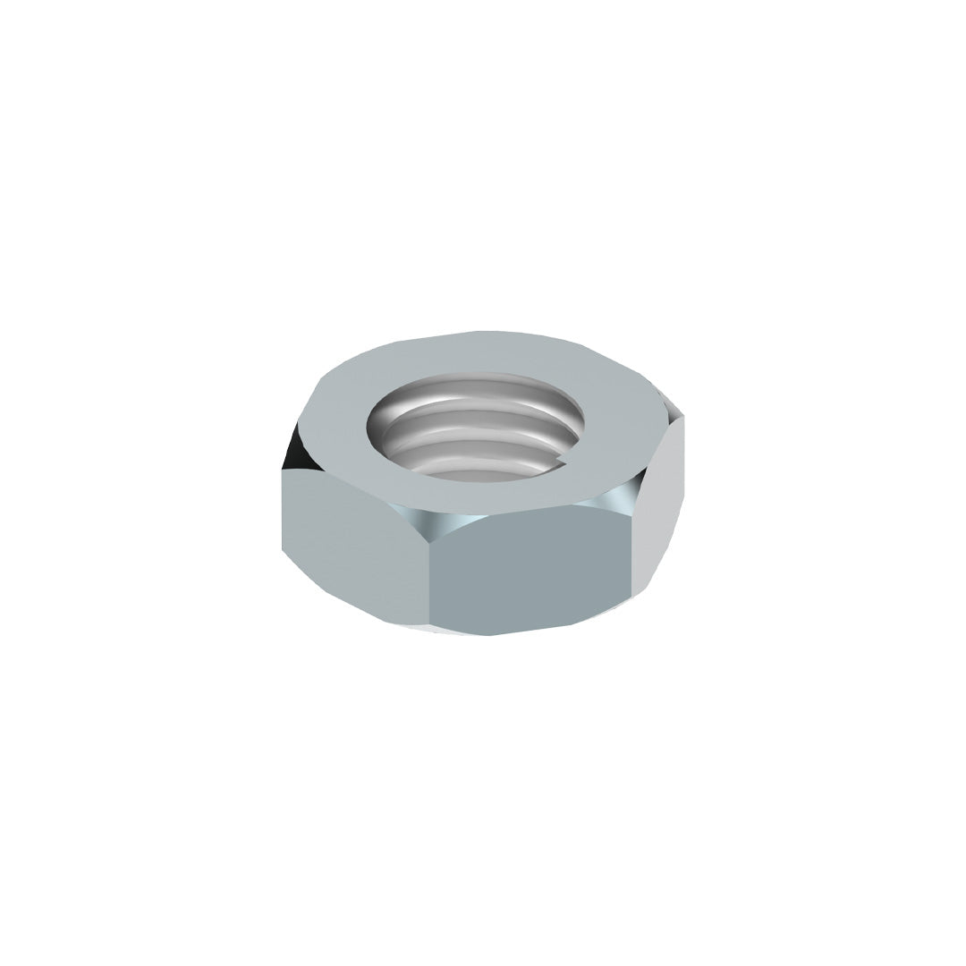 The M5 Hex Nut works perfectly for general purpose mounting and construction applications. Hex nuts are typically tightened with a wrench or socket.