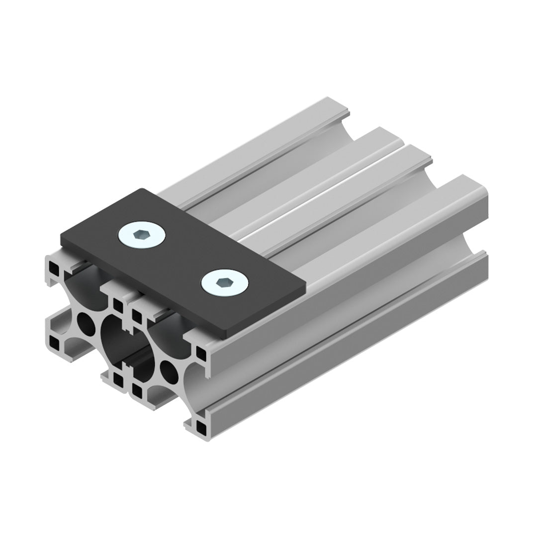 AME System Plate Joiner 30x60 Joining Fastener to use with 30 Series T-Slot Profiles. T-slot element with fasteners and 30x60 profile mounted