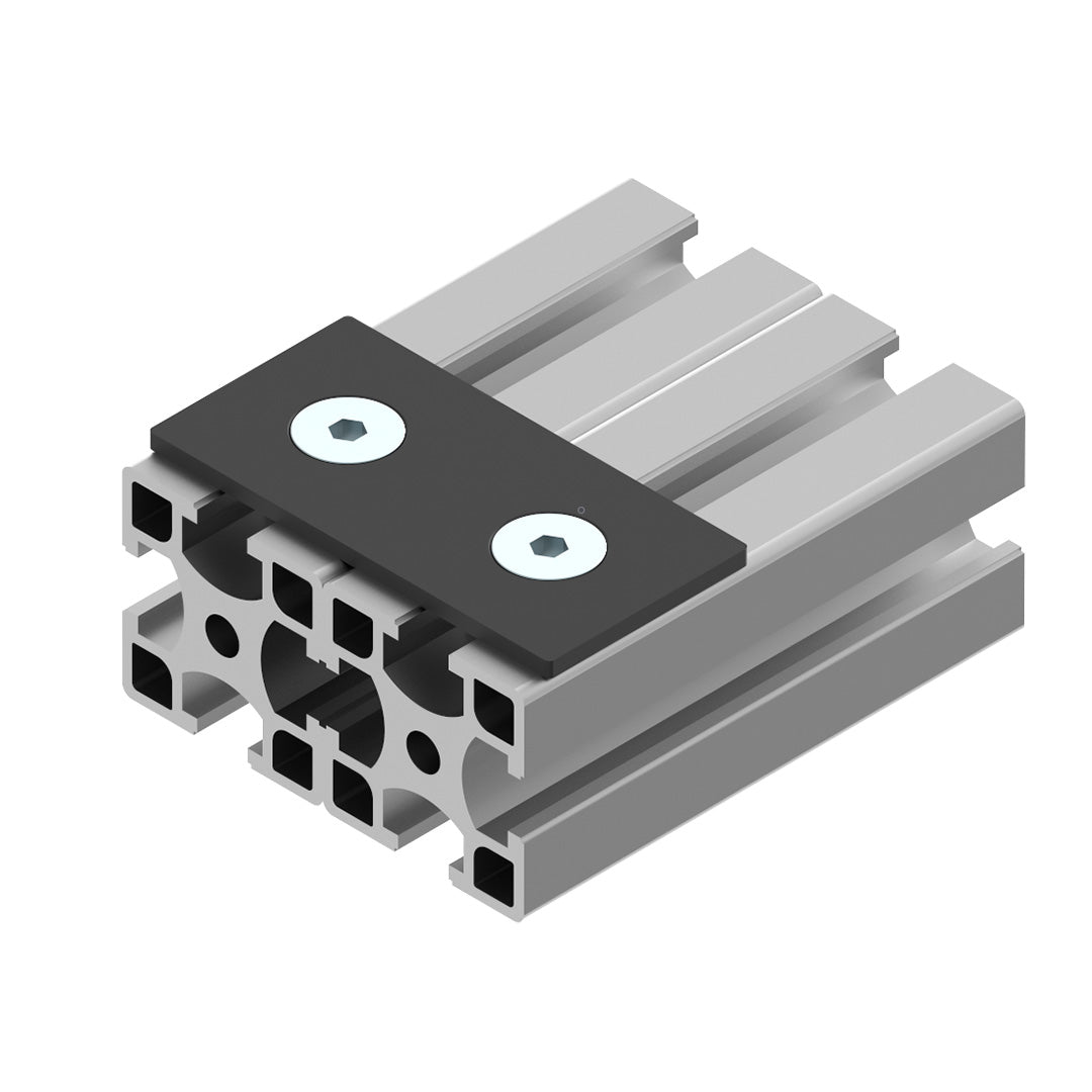 AME System Plate Joiner 40x80 Joining Fastener to use with 40 Series T-Slot Profiles. T-slot element with fasteners and 40x80 profile
