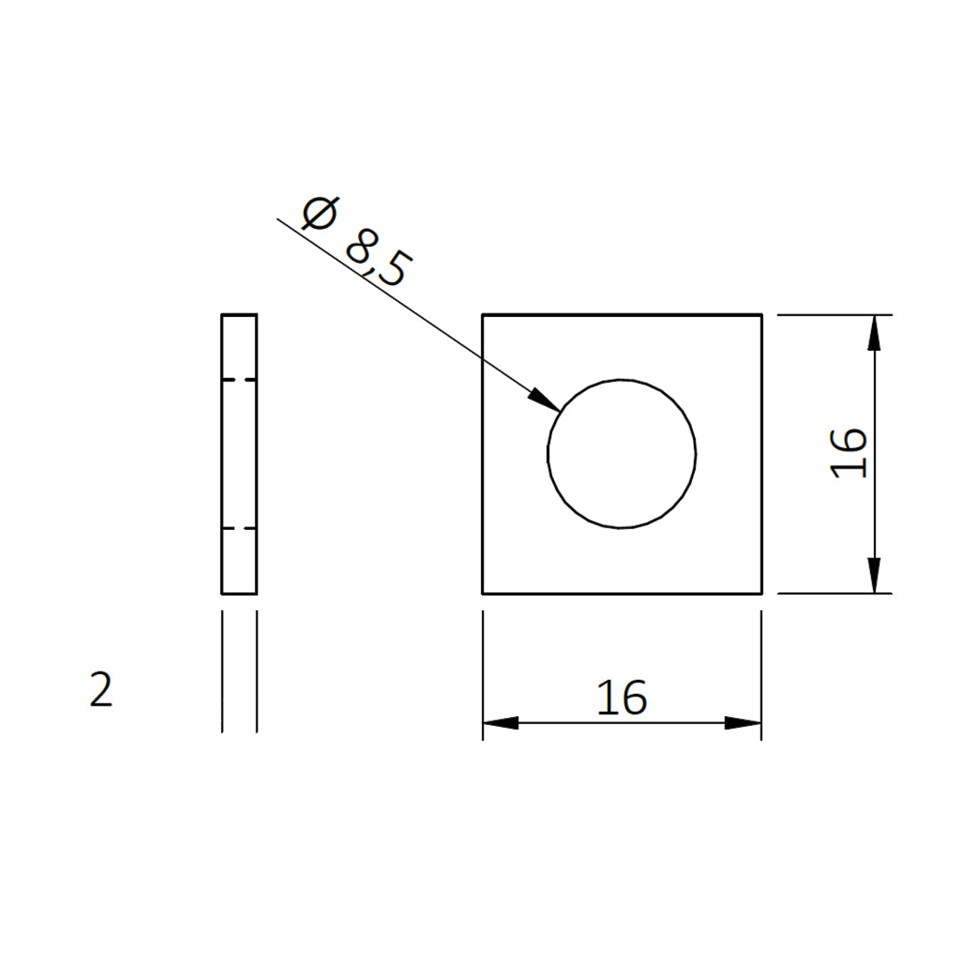 AME System square connector for 30 series T-slot profiles, designed for seamless integration with panels. Ensures robust connections and stability. Datasheet.