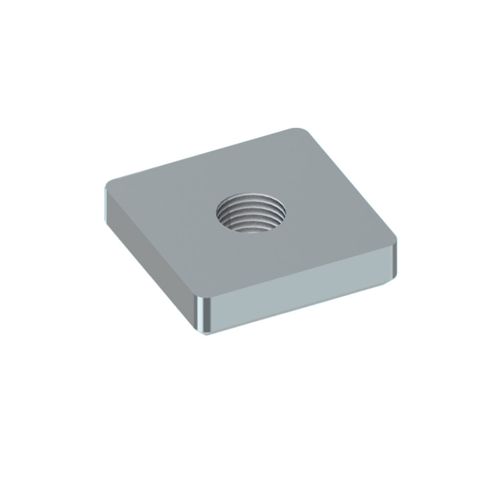 AME System T-Slot Profile M5 Square Nut, suitable for heavier loads with 30 Series Profiles, In grey metallic colour