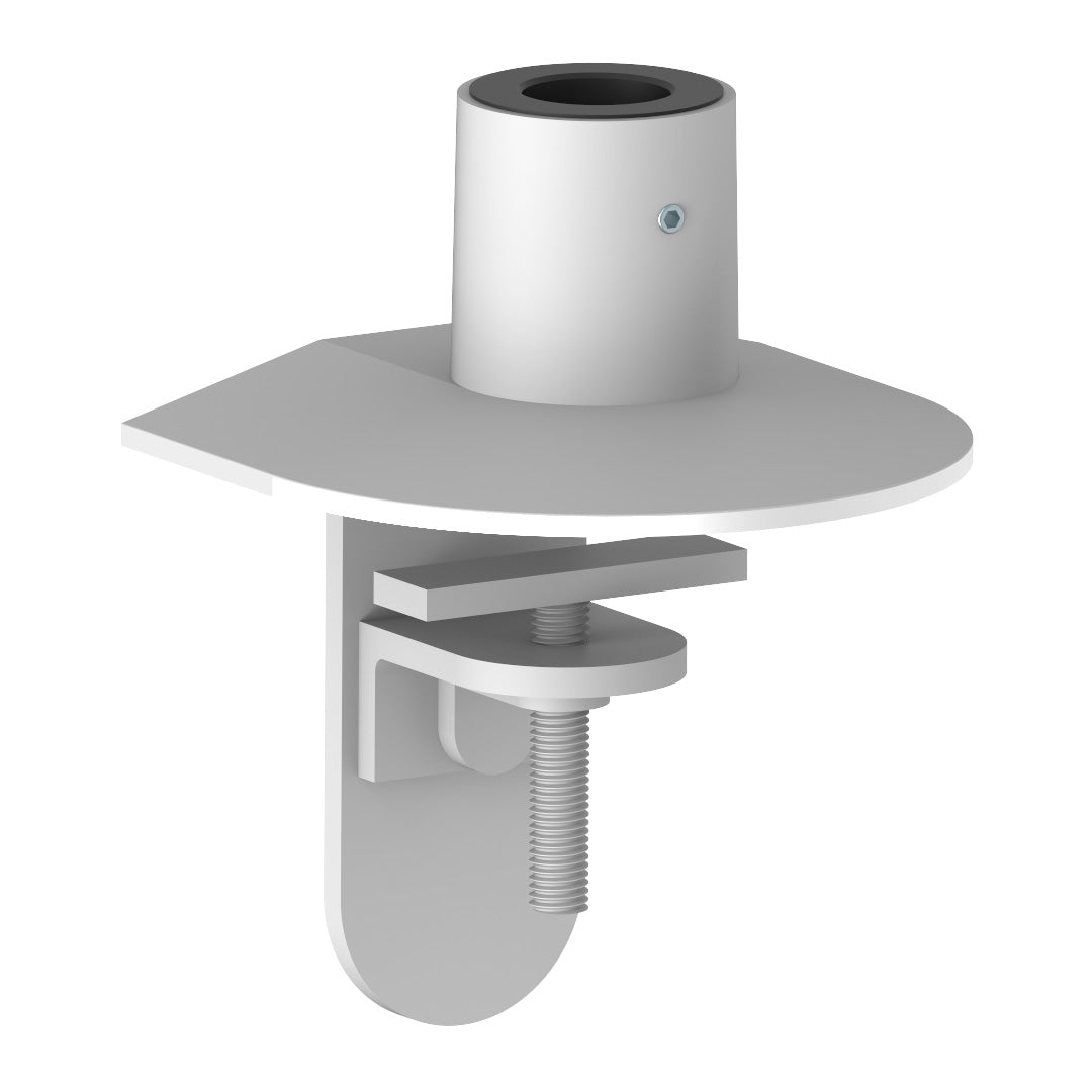 Heavy-duty articulating LCD monitor attachment for the arm.